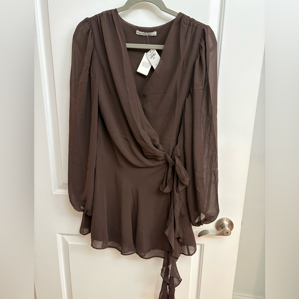 Abercrombie & Fitch Taupe Wrap Dress